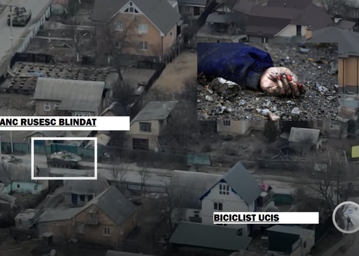 VIDEO. Femeia cu manichiură din Bucea este „biciclistul” spulberat fără motiv de tancurile lui Putin. Trupul ei a fost lăsat să putrezească în stradă de odioșii criminali aproape o lună de zile