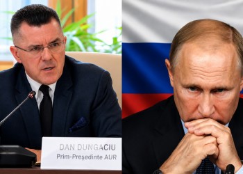 Dungaciu, confruntat într-o emisiune pe tema "putinismului AUR": întrebat dacă partidul său va accepta să intre la guvernare în cazul în care i se va promite că România se va alia cu Rusia, ideologul aurist a refuzat să răspundă. Interlocutorul a insistat: "Păi nu ziceți dumneavoastră că Ucraina oricum a pierdut războiul și că Europa este praf?"