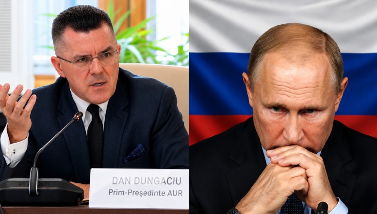 Dungaciu, confruntat într-o emisiune pe tema "putinismului AUR": întrebat dacă partidul său va accepta să intre la guvernare în cazul în care i se va promite că România se va alia cu Rusia, ideologul aurist a refuzat să răspundă. Interlocutorul a insistat: "Păi nu ziceți dumneavoastră că Ucraina oricum a pierdut războiul și că Europa este praf?"