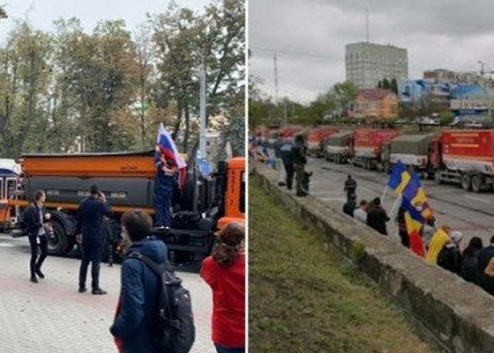 FOTO Dodon și PSRM au plimbat ajutorul RUSESC prin tot Chișinăul, cel românesc – sub pod. Cum au fost prezentate 5 autospeciale donate de Moscova