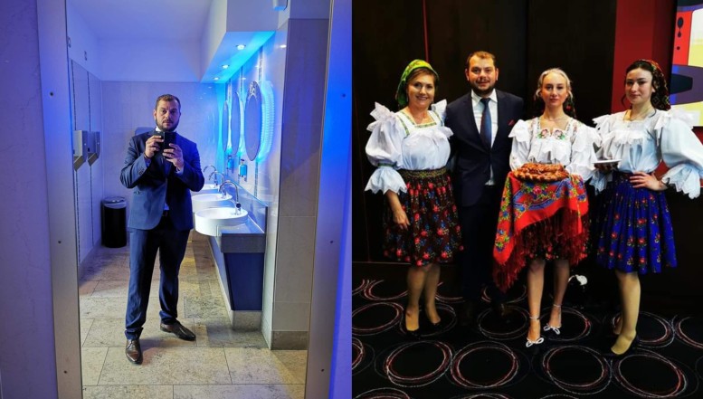 FOTO Vicepreședintele PNL Irlanda semnalează o întâlnire cu românii din Diaspora postând un ”selfie” realizat în veceul unui hotel. Cică așa arată ”o zi românească în frumoasa Irlanda”