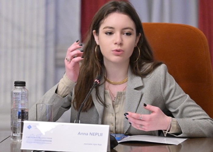 Anna Neplii, discurs la Palatul Cotroceni. Avertismentul lansat de jurnalista ucraineană: "Axa malefică a dictatorilor prinde contur! Regimurile autocratice iau decizii rapide. Aceste regimuri nu au limitări, nici morale, nici legale! /  Europa a fost supusă de multă vreme atacurilor hibride"