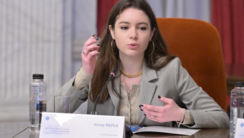 Anna Neplii, discurs la Palatul Cotroceni. Avertismentul lansat de jurnalista ucraineană: "Axa malefică a dictatorilor prinde contur! Regimurile autocratice iau decizii rapide. Aceste regimuri nu au limitări, nici morale, nici legale! /  Europa a fost supusă de multă vreme atacurilor hibride"