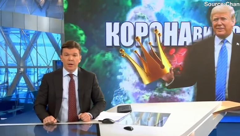 Delir total la televiziunea rusă: Coronavirusul, fabricat în laborator la ordinul președintelui SUA. Moscova minte prin toți porii