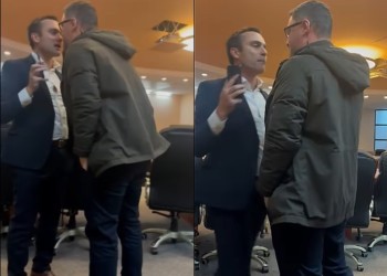 VIDEO. Extremistul bătăuș Dan Tanasă (AUR) dă și el de gol mega-cârdășia AUR-PSD-PNL / Deputatul AUR s-a încăierat cu fostul primar USR al Brașovului, Allen Coliban, când acesta a expus asocierea PSD-PNL-AUR. Coliban: „El este una dintre marionetele lui Scripcaru”