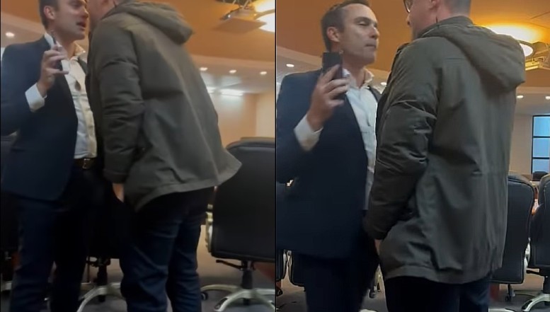 VIDEO. Extremistul bătăuș Dan Tanasă (AUR) dă și el de gol mega-cârdășia AUR-PSD-PNL / Deputatul AUR s-a încăierat cu fostul primar USR al Brașovului, Allen Coliban, când acesta a expus asocierea PSD-PNL-AUR. Coliban: „El este una dintre marionetele lui Scripcaru”