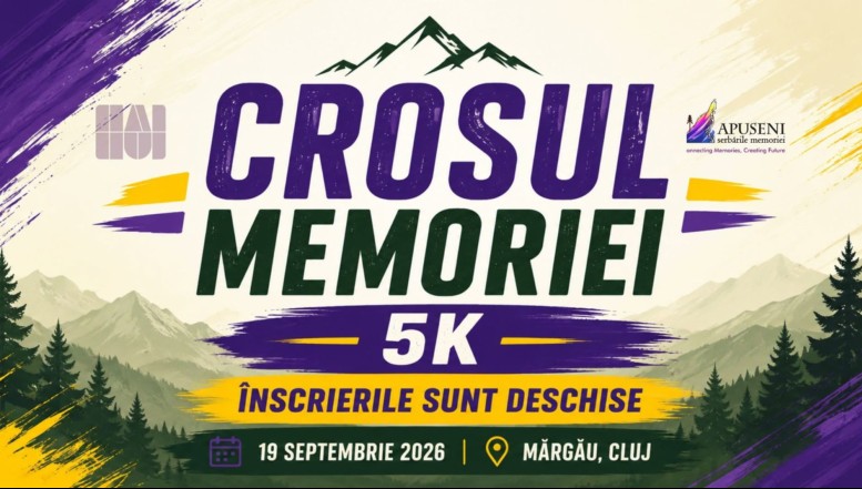 Vă invităm la CROSUL MEMORIEI – sâmbătă 19 septembrie, Calea Partizanilor din Munții Apuseni, comuna Mărgău, ora 11.30. Vă așteptăm!