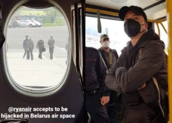 VIDEO. Scene dramatice la bordul avionului deturnat de kaghebiștii lui Lukașenko infiltrați în aeronavă. Jurnalistul răpit de regimul criminal de la Minsk, alături de iubita sa, era „super speriat” și s-a confesat altor pasageri „mă vor condamna la moarte!”