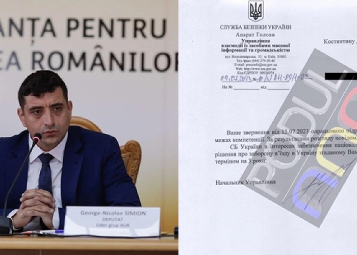 EXCLUSIV DOCUMENT: Serviciul de Securitate al Ucrainei confirmă oficial, pentru Podul.ro, că liderul AUR, George Simion, are interdicție de intrare în Ucraina pe o perioadă de 3 ani