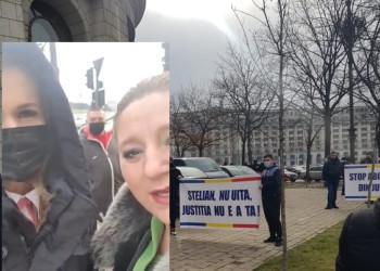 VIDEO. Protest contra desființării SIIJ la Ministerul Justiției organizat de pesedista Laura Moagher, o apropiată a familiei penale Cosma din Prahova, și urlătoarea Diana Șoșoacă