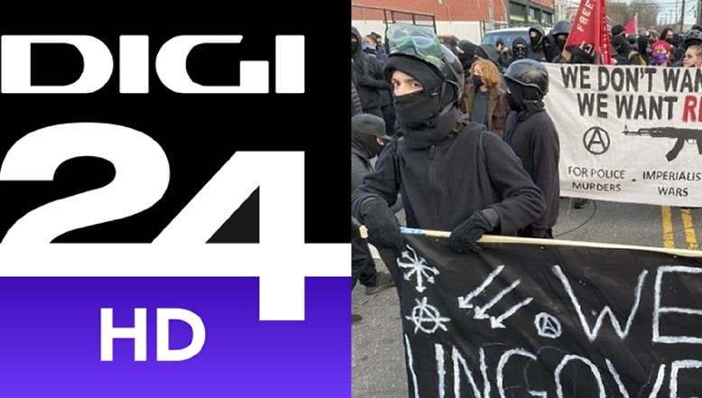 Digi24, dezinformare uluitoare: protestatari violenți de extremă stânga, prezentați drept susținători ai lui Donald Trump
