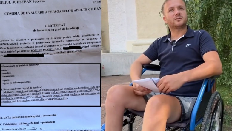 VIDEO. Activistul anti-mafia lemnului Daniel Bodnar, grav accidentat, declară război deschis PSD după ce a fost batjocorit de o comisie medicală subordonată liderului social-democrat de la Suceava. Bodnar dezvăluie că el și alți bolnavi grav sunt umiliți și declarați perfect sănătoși, în vreme ce pesediștilor li se emit certificate de handicap pentru a fi scutiți de taxe și impozite