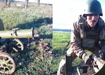 Incredibil: Rusia folosește un model de mitralieră veche de 112 ani. Noul ,,trofeu" care i-a șocat și amuzat deopotrivă pe ucraineni