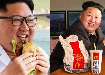 În timp ce nord-coreenii mor pe capete de foame, tiranul durduliu Kim Jong-un anunță că situația grea din țara-lagăr va continua ani și ani. Luminoasele realizări ale comunismului. Pe fundal, armata nord-coreană a cheltuit sume exorbitante pentru lansarea unei rachete