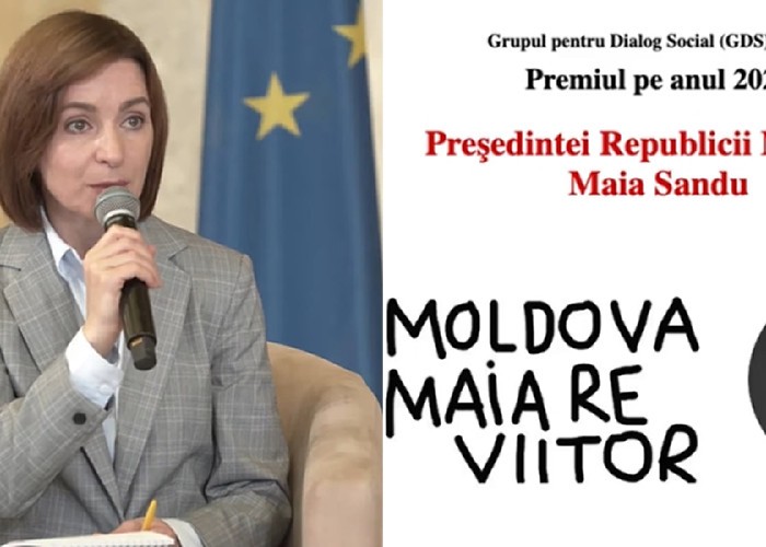 VIDEO Maia Sandu le-a dedicat Premiul GDS cetățenilor Republicii Moldova: "Ei sunt cei care au luptat și continuă să lupte pentru valorile democratice"