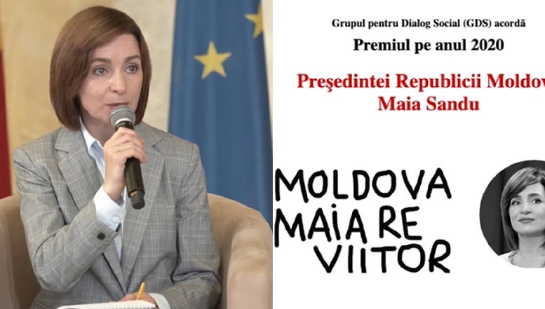 VIDEO Maia Sandu le-a dedicat Premiul GDS cetățenilor Republicii Moldova: "Ei sunt cei care au luptat și continuă să lupte pentru valorile democratice"