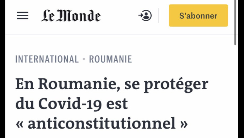 Un fake news publicat de Le Monde și scris de un PNL-ist – Nu, protecția împotriva virusului chinezesc nu e ”anticonstituțională” 
