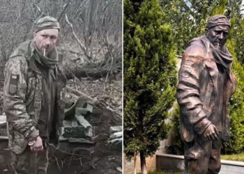Slava! În memoria chișinăuianului Alexandr Mațievschi, cel care a devenit un simbol al rezistenței ucrainene împotriva ocupanților ruși, a fost ridicată o statuie la Tbilisi
