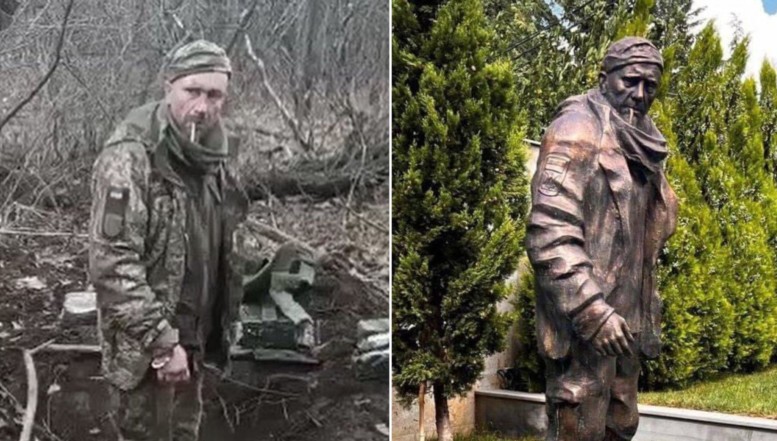 Slava! În memoria chișinăuianului Alexandr Mațievschi, cel care a devenit un simbol al rezistenței ucrainene împotriva ocupanților ruși, a fost ridicată o statuie la Tbilisi