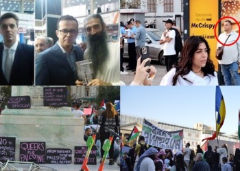 EXCLUSIV Extrema stângă AUR-SOS s-a unit cu cea de "gen fluid" și a ieșit în stradă în București pentru a justifica terorismul Hamas. Imagini cu personajele dubioase prezente la protestele anti-Israel: Exponenți ai LGBTQIA+, fiul pro-rus al generalului-deputat AUR Mircia Chelaru, "Stegarul dac" al Antenei 3, avocatul yoghin din MISA al senatoarei Diana Șoșoacă și Amalia Bellantoni