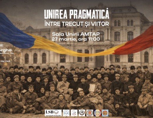 Vă invităm la dezbaterea publică ”Unirea pragmatică – între trecut și viitor”. Chișinău, Sala Unirii, vineri 27 martie / 108 ani de la Unirea Basarabiei cu România