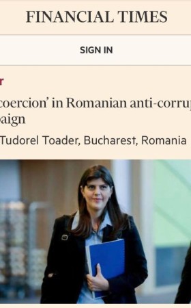 BREAKING NEWS. Ministrul comunist Tudorel TOADER o atacă dur pe Laura Codruța KOVESI în Financial Times