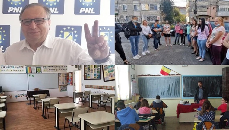 VIDEO Protest în Neamț contra politizării școlilor. PNL a schimbat din funcție o directoare care a avut rezultate excepționale, modernizând o școală din mediul rural la standarde europene, pentru a aduce în loc o membră de partid ce lăsase respectiva unitate de învățământ în paragină