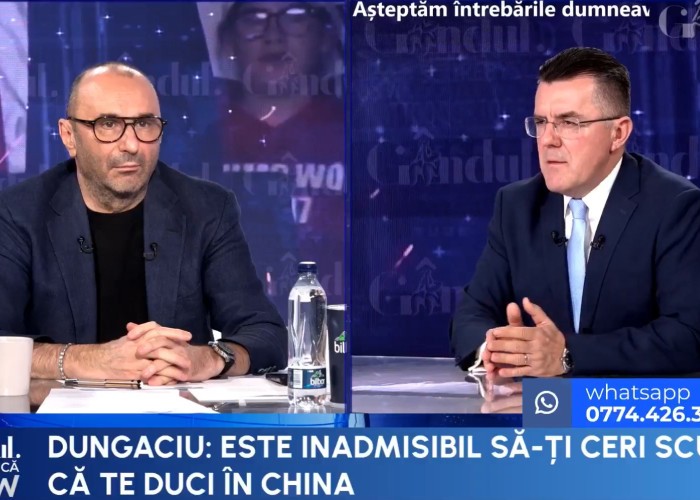 AUR-istul Dungaciu, "foc și pară" că România nu ar face în prezent "business" cu China: "Trebuie să ieșim din amorțirea asta! Este inadmisibil să-ți ceri scuze că te duci în China!"