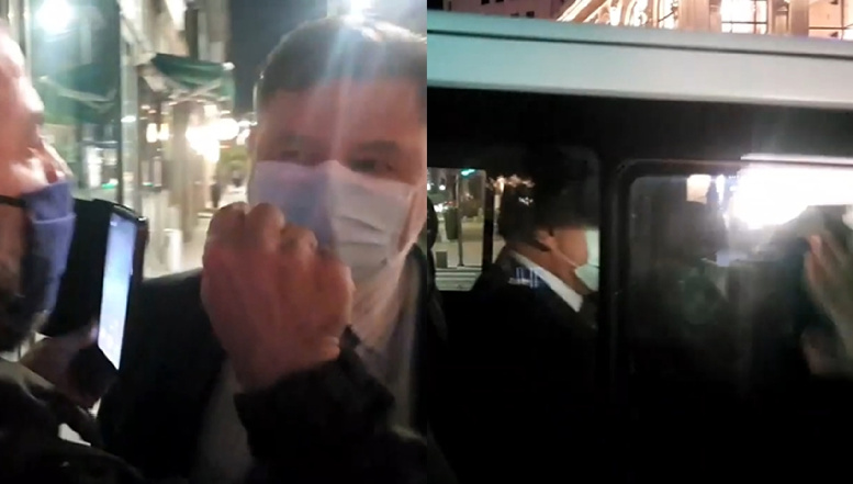 VIDEO Actorul Costel Cașcaval a cedat nervos: geamul mașinii în care se afla Rafila, lovit cu palma. "Pui de securist!"