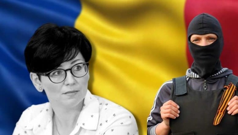 Agenta FSB Elena Pahomova, travestită în ”jurnalistă” NTV, înjură România: ”Tricolorul românesc e un pericol mult mai mare decât panglica Sfântului Gheorghe”. SIS ar trebui să o pună cu botul pe labe