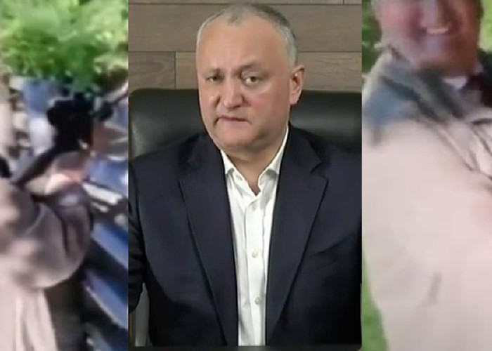 VIDEO Monstruosul rusofil Dodon exultă în timp ce împușcă mai mulți mistreți ținuți captivi într-un țarc