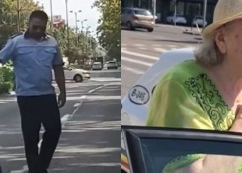 VIDEO Cum încearcă Poliția Română să-și spele imaginea. S-a dat ordin pe unitate ca polițiștii să ajute persoanele în vârstă să traverseze strada