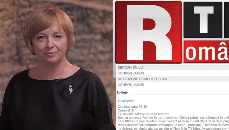 Emilia Șercan a câștigat procesul intentat RTV după o serie de emisiuni în care a fost terfelită și calomniată de propaganda anti-justiție a fugarului Sebastian Ghiță