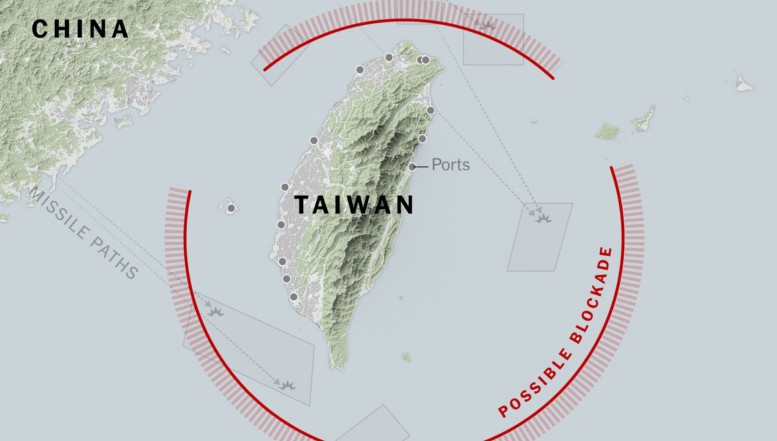 NYT: China ar putea opta mai degrabă pentru varianta impunerii unei blocade asupra Taiwanului! Și această strategie ar avea un impact devastator!