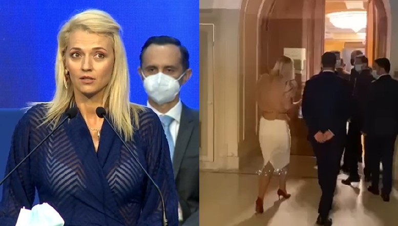 VIDEO Alina Gorghiu se maimuțărește prin Parlament. Jurnalistă: "Scoate niște onomatopee, îi îngână pe jurnaliști când adresează întrebări premierului"