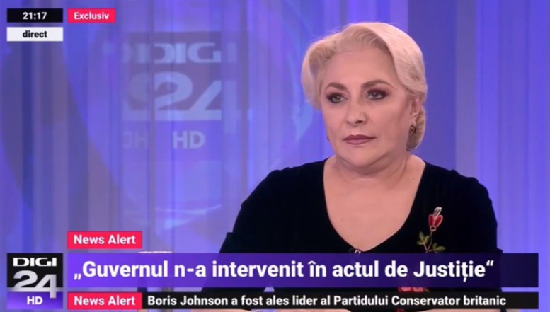 VIDEO Viorica Dăncilă minte cu nerușinare: "Guvernul n-a intervenit în actul de justiție!"
