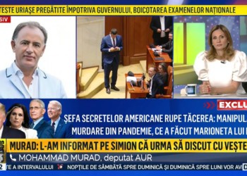 VIDEO Bâlci total la Realitatea după respingerea Guvernului Veștea-PSD-Nicușor Dan. Afaceristul AUR de origine libaneză Mohammad Murad îl toarnă ca la Securitate pe George Simion, dezvăluind că acesta avusese în jur de 15 negocieri secrete cu „desemnații” pentru a lăsa votul la liber. În negocieri a fost implicat și un afacerist celebru, fost ginere de ministru PSD