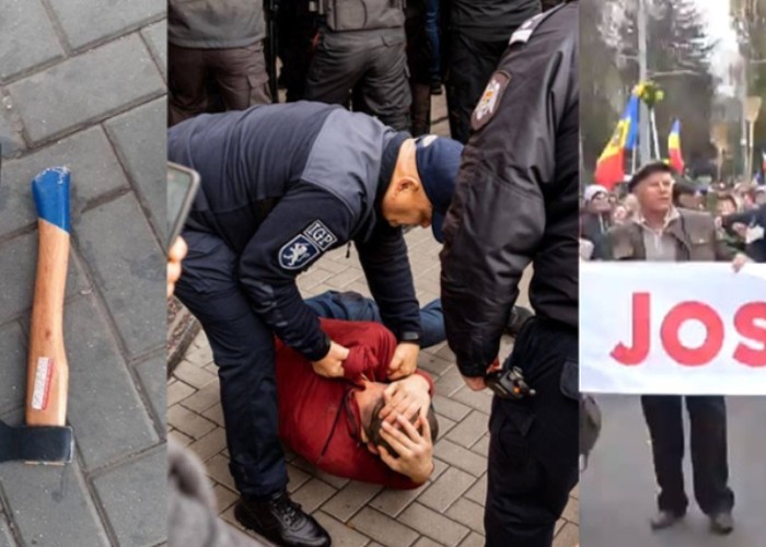 VIDEO Persoane dubioase și obiecte interzise: A noua duminică de proteste anti-guvernamentale la Chișinău, acțiuni susținute de Kremlin