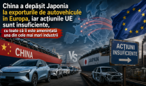China a depășit Japonia la exporturile de autovehicule în Europa, iar acțiunile UE sunt insuficiente, cu toate că îi este amenințată una din cele mai mari industrii