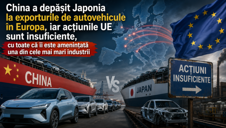 China a depășit Japonia la exporturile de autovehicule în Europa, iar acțiunile UE sunt insuficiente, cu toate că îi este amenințată una din cele mai mari industrii