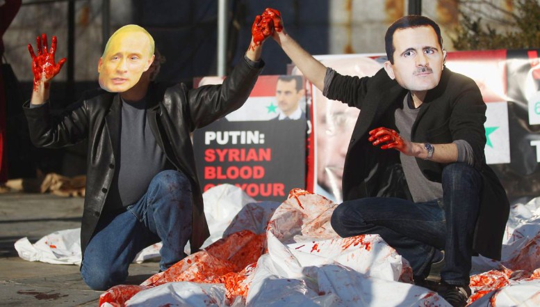 Șueta Măcelarilor! În timp ce omoară copii, cot la cot, în Siria, Putin și Bashar al-Assad s-au felicitat reciproc, la Moscova...